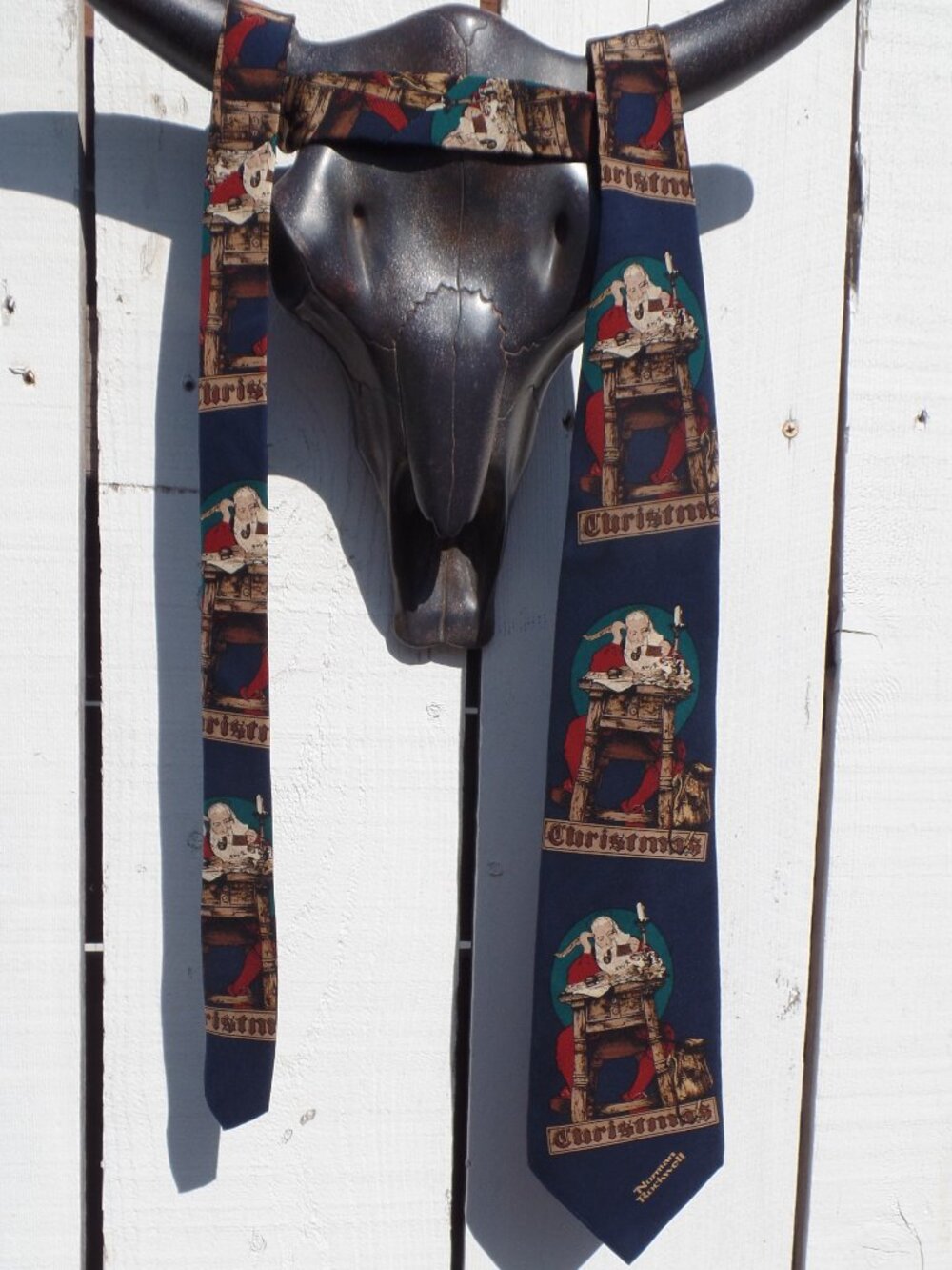 Norman Rockwell Silk Tie Christmas Vintage Christmas '94 - Picture 2 of 9